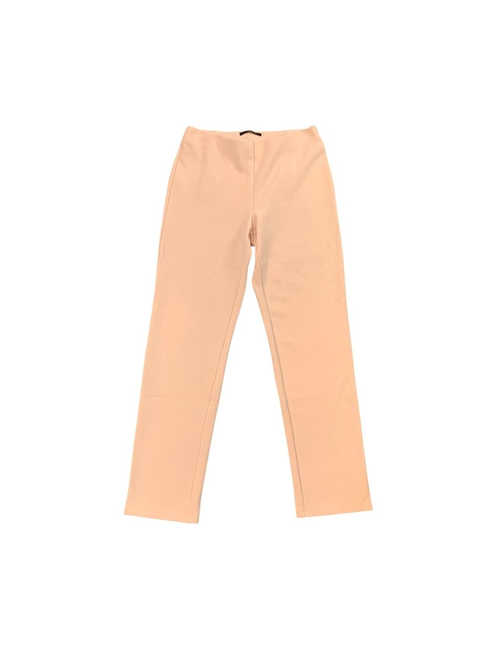 T Tahari Pants Womens 2 Ice Peach Mid Rise Flat Front Straight Pull On Trousers